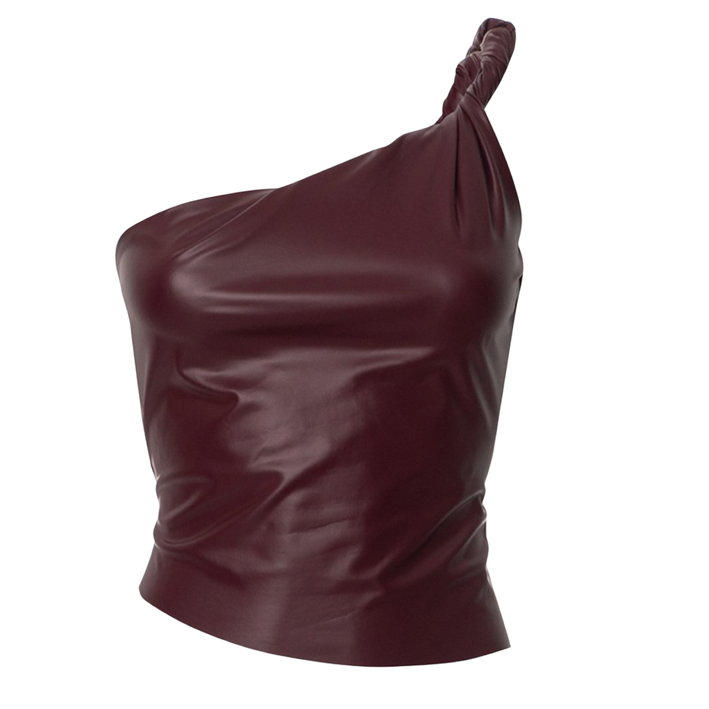 Sangria faux leather twist top